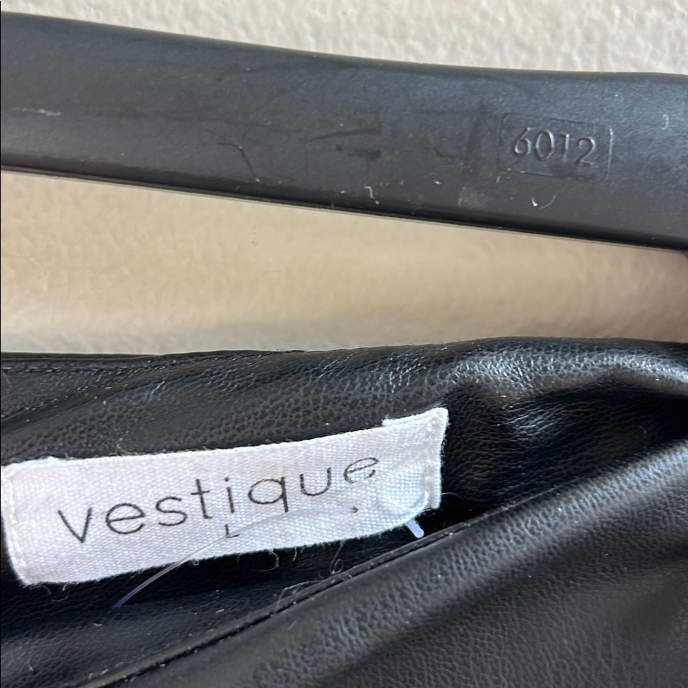 Vestique Black Rockstar Glam Pants Faux Leather Size Large NWT - Picture 4 of 10